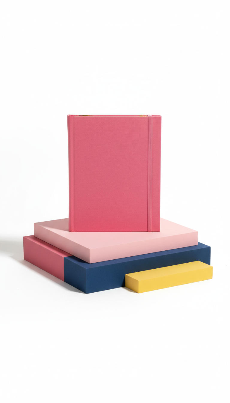 Hardcover Notebook in Navy Pink